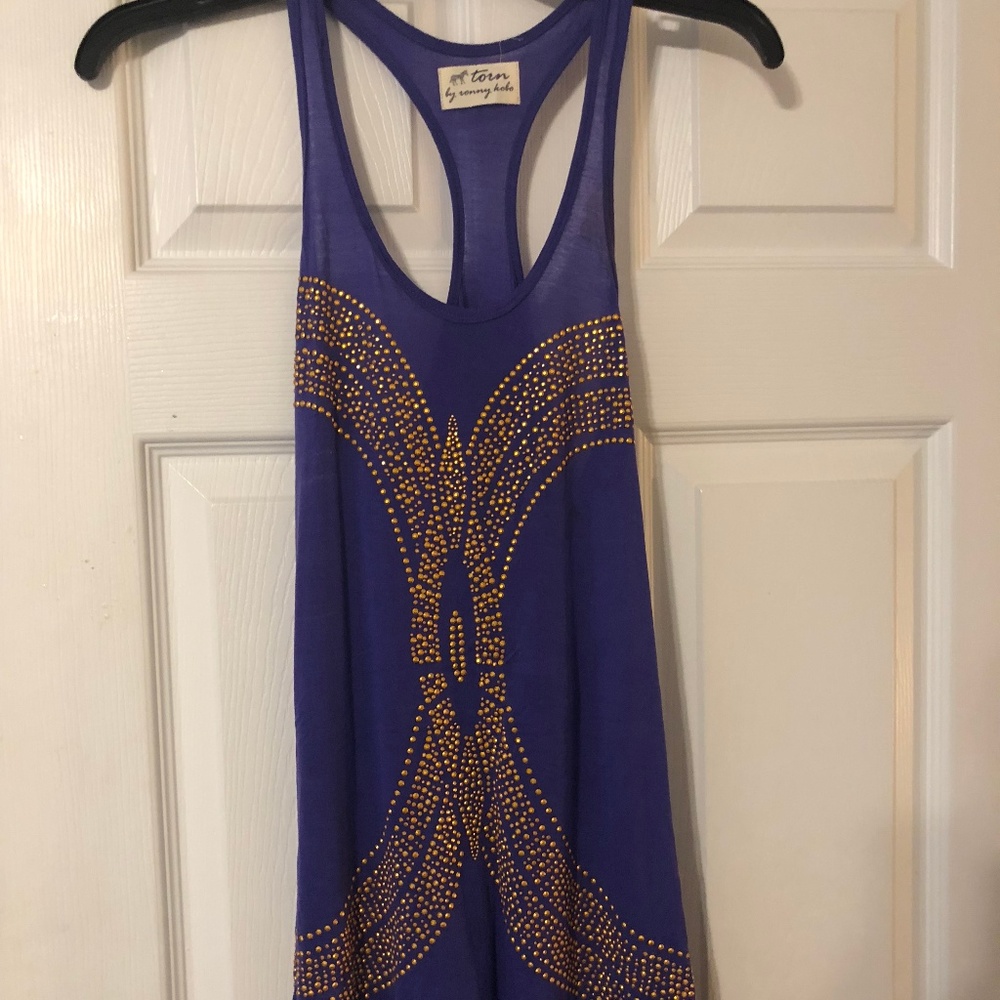 Torn by Ronny Kobo Embellished Tank